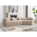 Modular Living Room Sofa Set, Modern Minimalist Style Sofa, Salon Upholstered Sleeper Sofa, 2 Pc Free Combination, Round Fiber Fabric, Anti Wrinkle Fabric, Brown Light Brown Polyester Primary Living Space Medium Soft Tight Back Flared Arms Fiber Foam