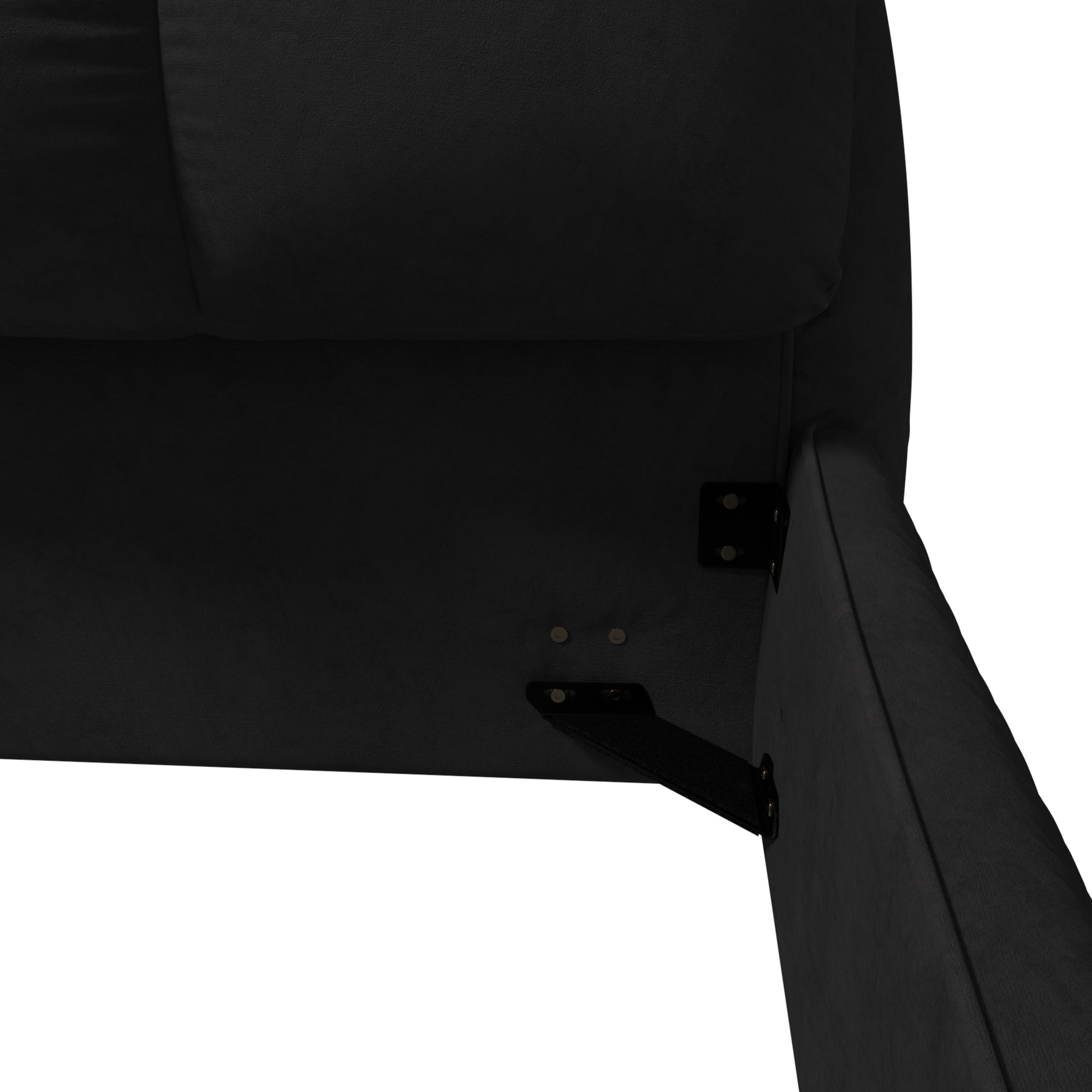 King Size Upholstered Platform Bed With Oversized Padded Backrest, Thickening Pinewooden Slats And Solid Wood Leg,Black Box Spring Not Required King Black Wood Pine Polyester Solid Wood