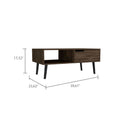 Kobe Coffee Table, One Open Shelf, One Drawer, Dark Walnut Brown Particle Board Particle Board