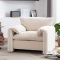 Modern Style Chenille Oversized Armchair Accent Chair Single Sofa Lounge Chair 38.6'' W For Living Room, Bedroom,Cream Cream Chenille