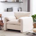 Modern Style Chenille Oversized Armchair Accent Chair Single Sofa Lounge Chair 38.6'' W For Living Room, Bedroom,Cream Cream Chenille