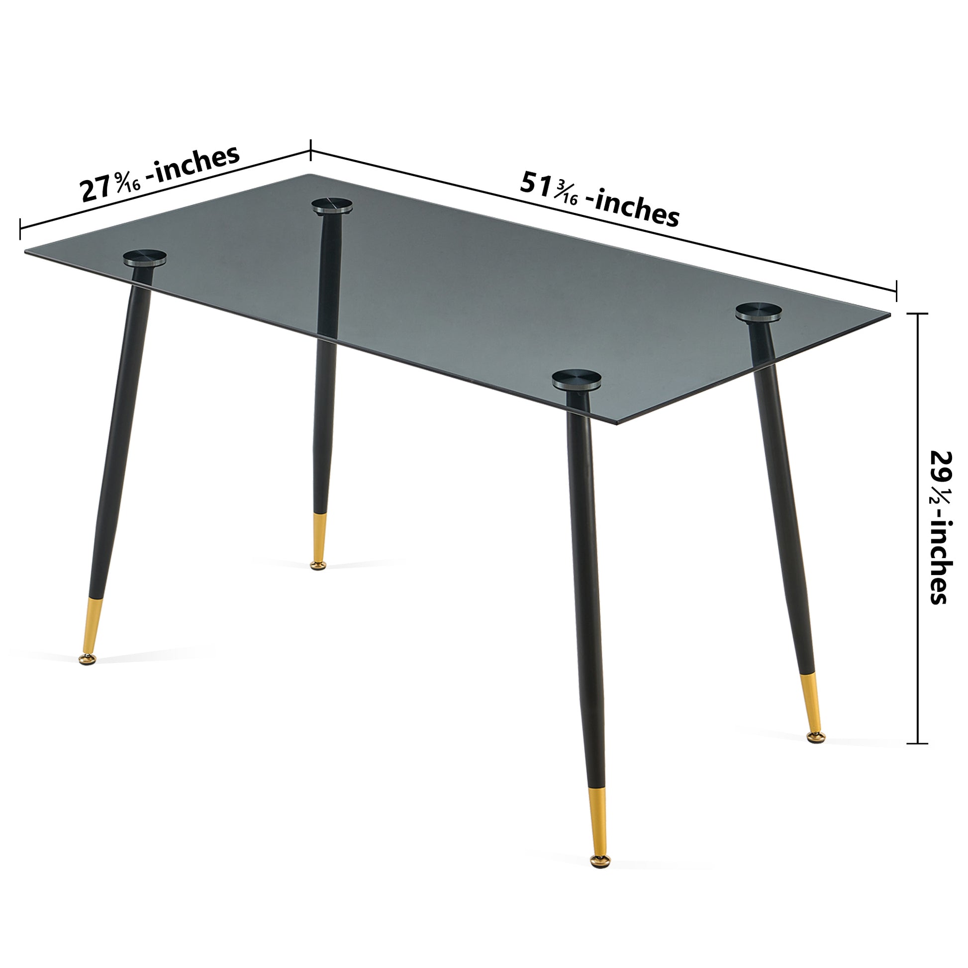 Glass Rectangle Grey Tables Glass Table Top And Metal Legs For Small Space,Dining Room, Home, Office, Kitchen Grey Seats 4 Primary Living Space Modern Rectangular Glass