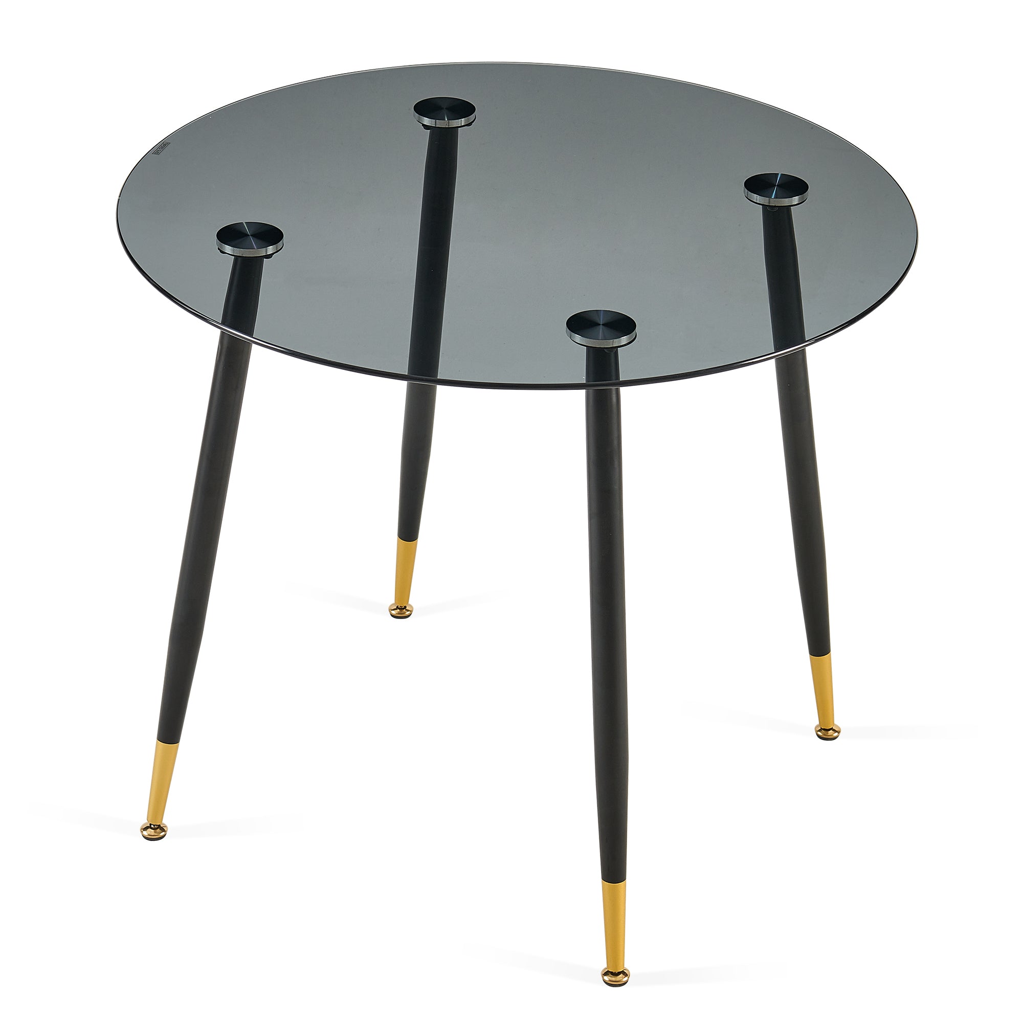 Glass Round Grey Tables Glass Table Top And Metal Legs For Small Space,Dining Room, Home, Office, Kitchen Grey Seats 4 Primary Living Space Modern Round Glass