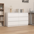 Large 6 Drawers Chest Of Drawer Dressers Table White Drawer 5 Drawers & Above Bedroom Extra Deep Drawers American Design,American Traditional,Antique,Art Deco,Artsy 6 White Particle Board