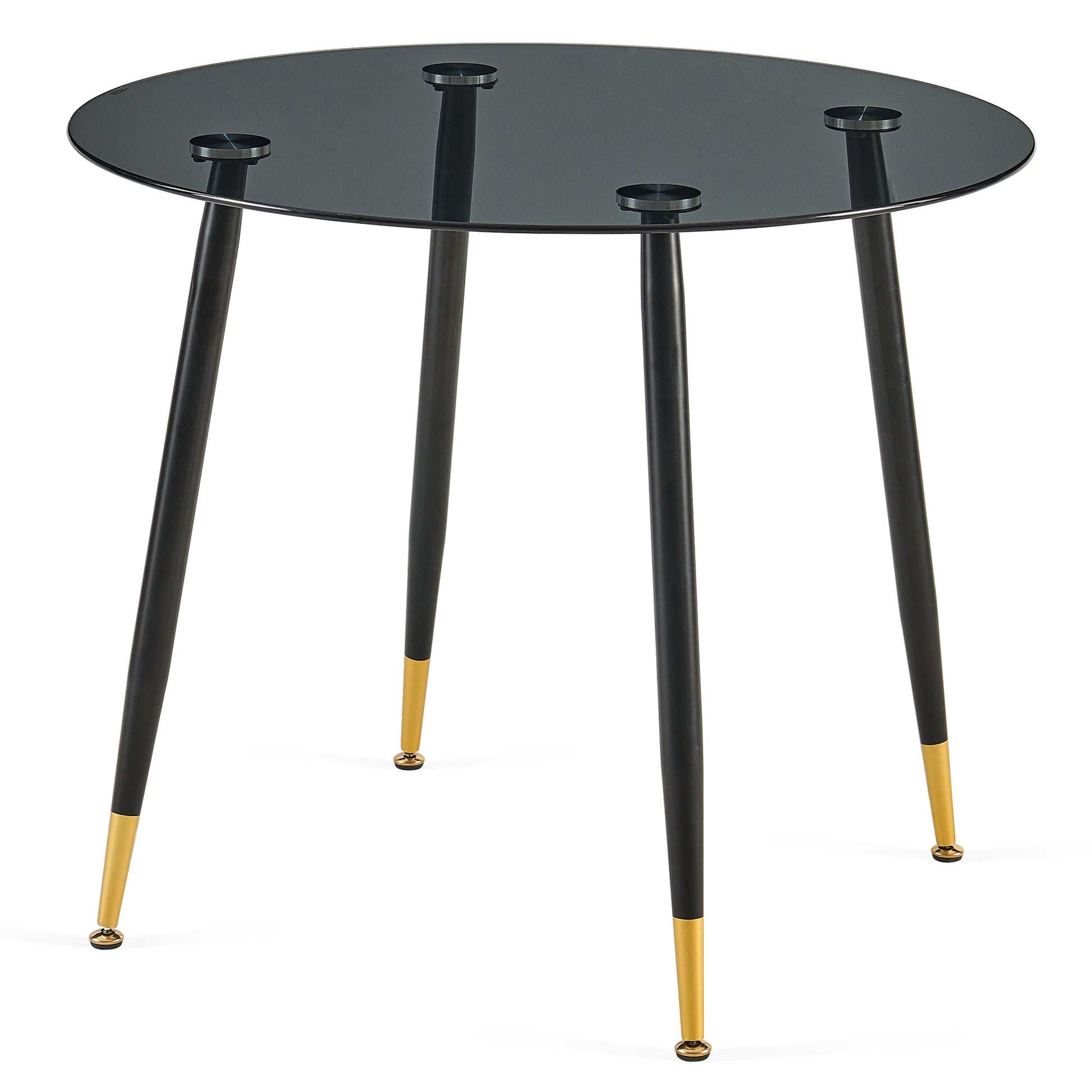 Glass Round Grey Tables Glass Table Top And Metal Legs For Small Space,Dining Room, Home, Office, Kitchen Grey Seats 4 Primary Living Space Modern Round Glass