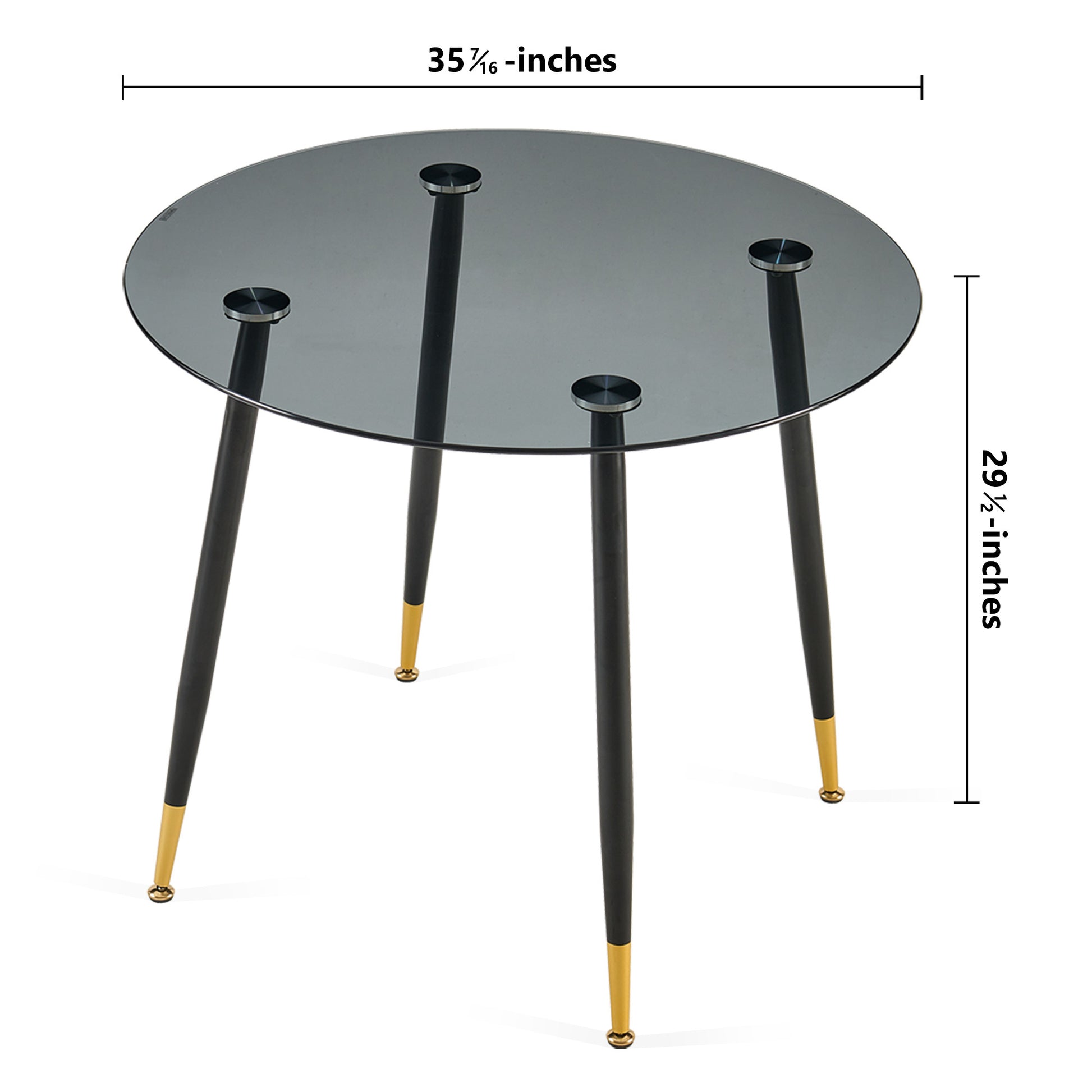 Glass Round Grey Tables Glass Table Top And Metal Legs For Small Space,Dining Room, Home, Office, Kitchen Grey Seats 4 Primary Living Space Modern Round Glass