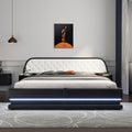 Queen Size Storage Upholstered Tufted Hydraulic Platform Bed With 2 Nightstands And Usb, Black Box Spring Not Required Queen Black Wood Bedroom Bed Frame Faux Leather Upholstered