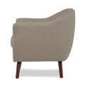 Beige Fabric Upholstered Accent Chair 1Pc Espresso Finish Legs Button Tufted Solid Wood Furniture Living Room Chair Beige Primary Living Space Mid Century Modern,Retro Solid Wood
