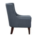 Classic Living Room 1Pc Accent Chair Button Tufted Blue Fabric Upholstery Solid Wood Furniture Reversible Seat Cushion Blue Primary Living Space Classic,Modern Solid Wood
