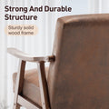 Mid Century Modern Chair, Living Room Chair With Solid Wood Frame, Accent Chair Extra Thick Backrest, Wingback Chair For Bedroom, Reading Room, Living Room, Lounge Chair Indoor Brown Primary Living Space Mid Century Modern Foam Fabric