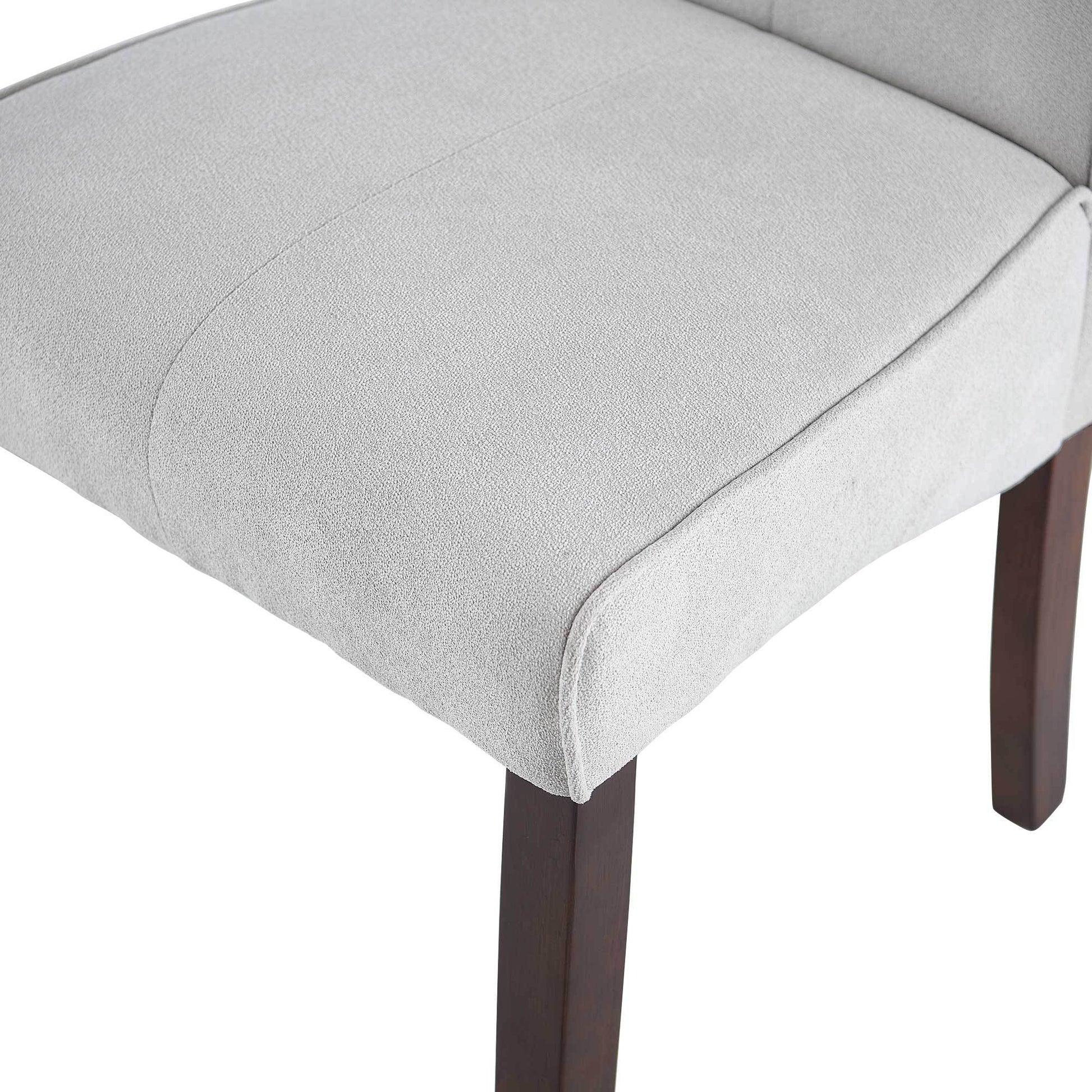 Beige Linen Upholstered Dining Chair High Back, Armless Accent Chair With Wood Legs, Set Of 2 Plaid Beige Dining Room Dry Clean Modern Dining Chairs Rubberwood Solid Back Set Of 2 Foam Linen