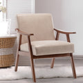 Mid Century Modern Chair, Living Room Chair With Solid Wood Frame, Accent Chair Extra Thick Backrest, Wingback Chair For Bedroom, Reading Room, Living Room, Lounge Chair Indoor Light Camel Primary Living Space Mid Century Modern Foam Fabric