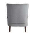 Modern Aesthetic Accent Chair Dark Gray Velvet Channel Tufted Back Solid Wood Furniture 1Pc Stylish Home Traditional Contoured Arms Dark Gray Primary Living Space Contemporary,Modern Velvet