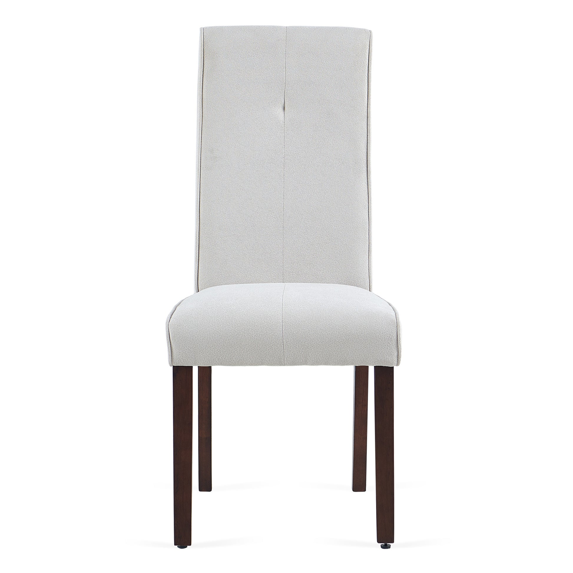 Beige Linen Upholstered Dining Chair High Back, Armless Accent Chair With Wood Legs, Set Of 2 Plaid Beige Dining Room Dry Clean Modern Dining Chairs Rubberwood Solid Back Set Of 2 Foam Linen