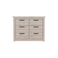 Becca 6 Drawer Double Dresserfour Legs, Metal Hardware Light Gray Gray Drawer 5 Drawers & Above Bedroom Shelf Modern Particle Board Particle Board