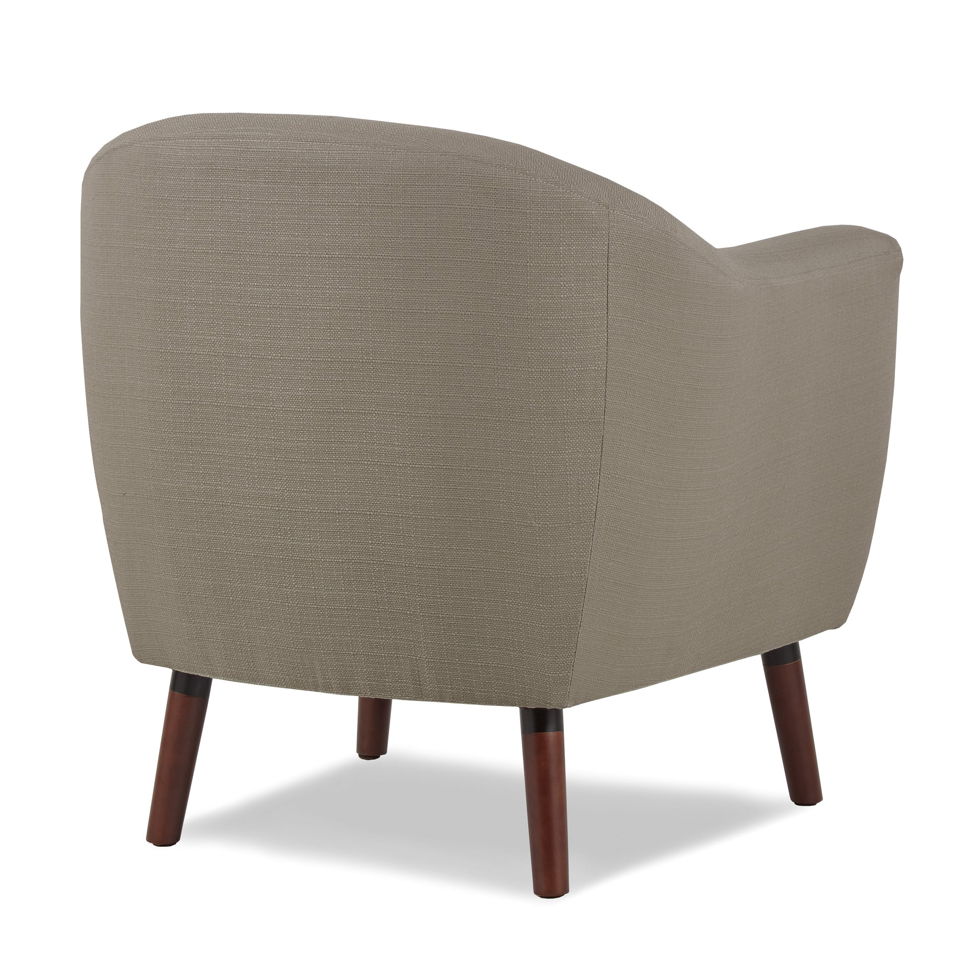 Beige Fabric Upholstered Accent Chair 1Pc Espresso Finish Legs Button Tufted Solid Wood Furniture Living Room Chair Beige Primary Living Space Mid Century Modern,Retro Solid Wood