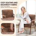 Mid Century Modern Chair, Living Room Chair With Solid Wood Frame, Accent Chair Extra Thick Backrest, Wingback Chair For Bedroom, Reading Room, Living Room, Lounge Chair Indoor Brown Primary Living Space Mid Century Modern Foam Fabric