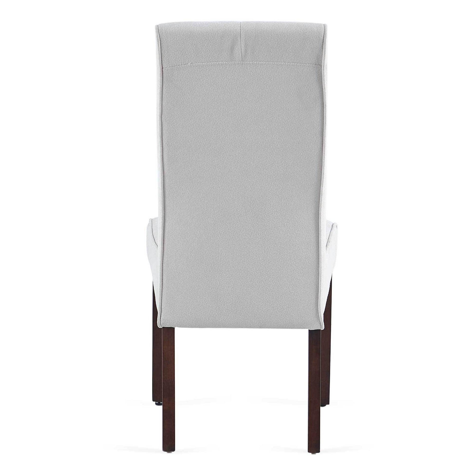 Beige Linen Upholstered Dining Chair High Back, Armless Accent Chair With Wood Legs, Set Of 2 Plaid Beige Dining Room Dry Clean Modern Dining Chairs Rubberwood Solid Back Set Of 2 Foam Linen