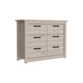 Becca 6 Drawer Double Dresserfour Legs, Metal Hardware Light Gray Gray Drawer 5 Drawers & Above Bedroom Shelf Modern Particle Board Particle Board