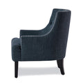 Modern Traditional Accent Chair Button Tufted Bluetextured Fabric Upholstery Solid Wood 1Pc Living Room Furniture Indigo Primary Living Space Modern,Traditional Solid Wood