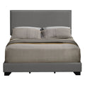 Light Grey Queen Panel Bed With Trim Box Spring Required Queen Light Grey Wood Bedroom Panel Wood Fabric