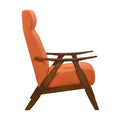 Modern Accent Chair 1Pc Orange Fabric Upholstered High Back Chair Cushion Seat And Back Walnut Finish Solid Wood Living Room Furniture Orange Primary Living Space Modern,Traditional Rubberwood Solid Wood