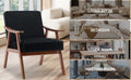 Mid Century Modern Chair, Living Room Chair With Solid Wood Frame, Accent Chair Extra Thick Backrest, Wingback Chair For Bedroom, Reading Room, Living Room, Lounge Chair Indoor Black Primary Living Space Mid Century Modern Foam Velvet