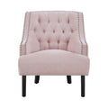 Modern Traditional Accent Chair Pink Chenille Upholstery Button Tufted Solid Wood 1Pc Living Room Furniture Pink Primary Living Space Modern,Traditional Solid Wood