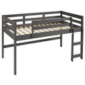 Grey Twin Loft Bed With Reversible Ladder Twin Grey Wood Gray Bedroom Bunk Wood