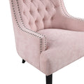 Modern Traditional Accent Chair Pink Chenille Upholstery Button Tufted Solid Wood 1Pc Living Room Furniture Pink Primary Living Space Modern,Traditional Solid Wood