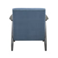 Casual Transitional Accent Chair 1Pc Blue Fabric Upholstery Dark Gray Frame Solid Wood Living Room Furniture Blue Casual,Transitional Solid Wood