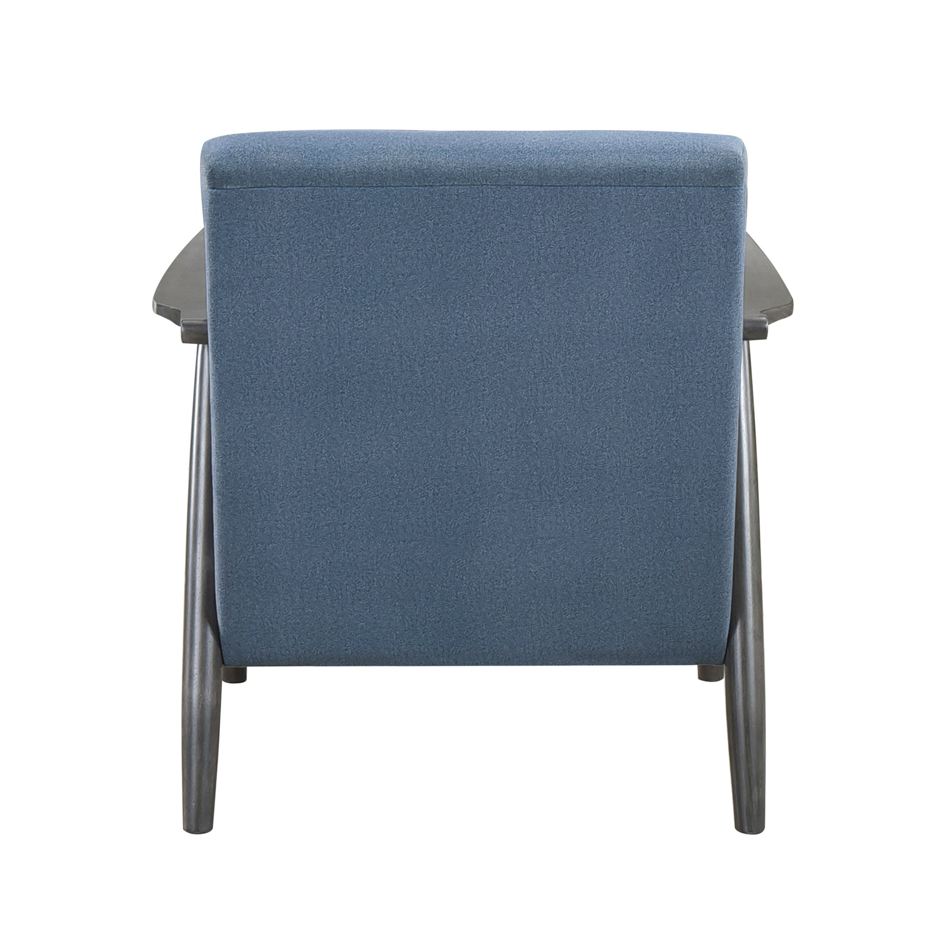 Casual Transitional Accent Chair 1Pc Blue Fabric Upholstery Dark Gray Frame Solid Wood Living Room Furniture Blue Casual,Transitional Solid Wood
