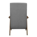 Modern Accent Chair 1Pc Gray High Back Chair Cushion Seat And Back Walnut Finish Solid Wood Living Room Furniture Gray Primary Living Space Modern,Traditional Rubberwood Solid Wood