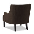 Modern Traditional Accent Chair Button Tufted Chocolate Hued Textured Fabric Upholstery Solid Wood 1Pc Living Room Furniture Chocolate Primary Living Space Modern,Traditional Solid Wood