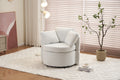 029 Teddy Fabric Swivel And Storage Chair With Back Cushion For Living Room,Ivory Ivory Primary Living Space Modern Foam Teddy