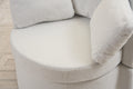 029 Teddy Fabric Swivel And Storage Chair With Back Cushion For Living Room,Ivory Ivory Primary Living Space Modern Foam Teddy