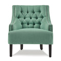 Modern Traditional Accent Chair Button Tufted Teal Textured Fabric Upholstery Solid Wood 1Pc Living Room Furniture Teal Primary Living Space Modern,Traditional Solid Wood