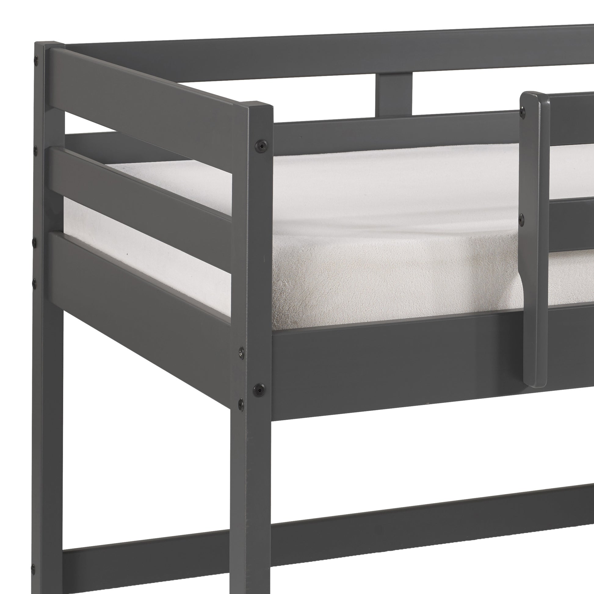 Grey Twin Loft Bed With Reversible Ladder Twin Grey Wood Gray Bedroom Bunk Wood