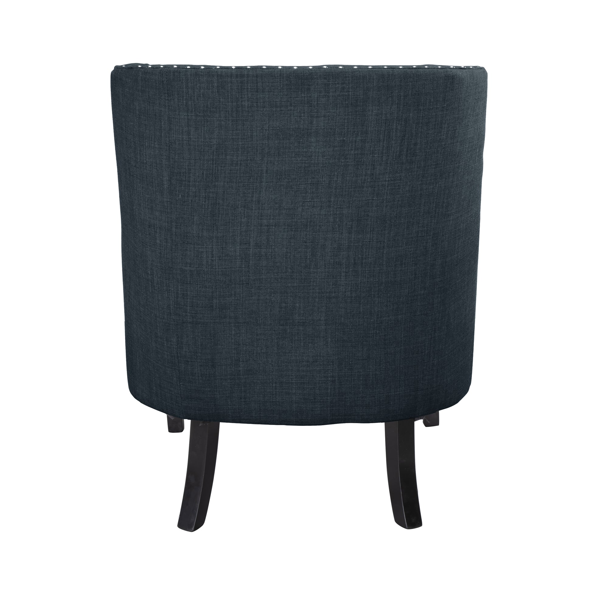 Modern Traditional Accent Chair Button Tufted Bluetextured Fabric Upholstery Solid Wood 1Pc Living Room Furniture Indigo Primary Living Space Modern,Traditional Solid Wood