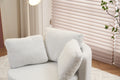 029 Teddy Fabric Swivel And Storage Chair With Back Cushion For Living Room,Ivory Ivory Primary Living Space Modern Foam Teddy