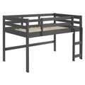 Grey Twin Loft Bed With Reversible Ladder Twin Grey Wood Gray Bedroom Bunk Wood