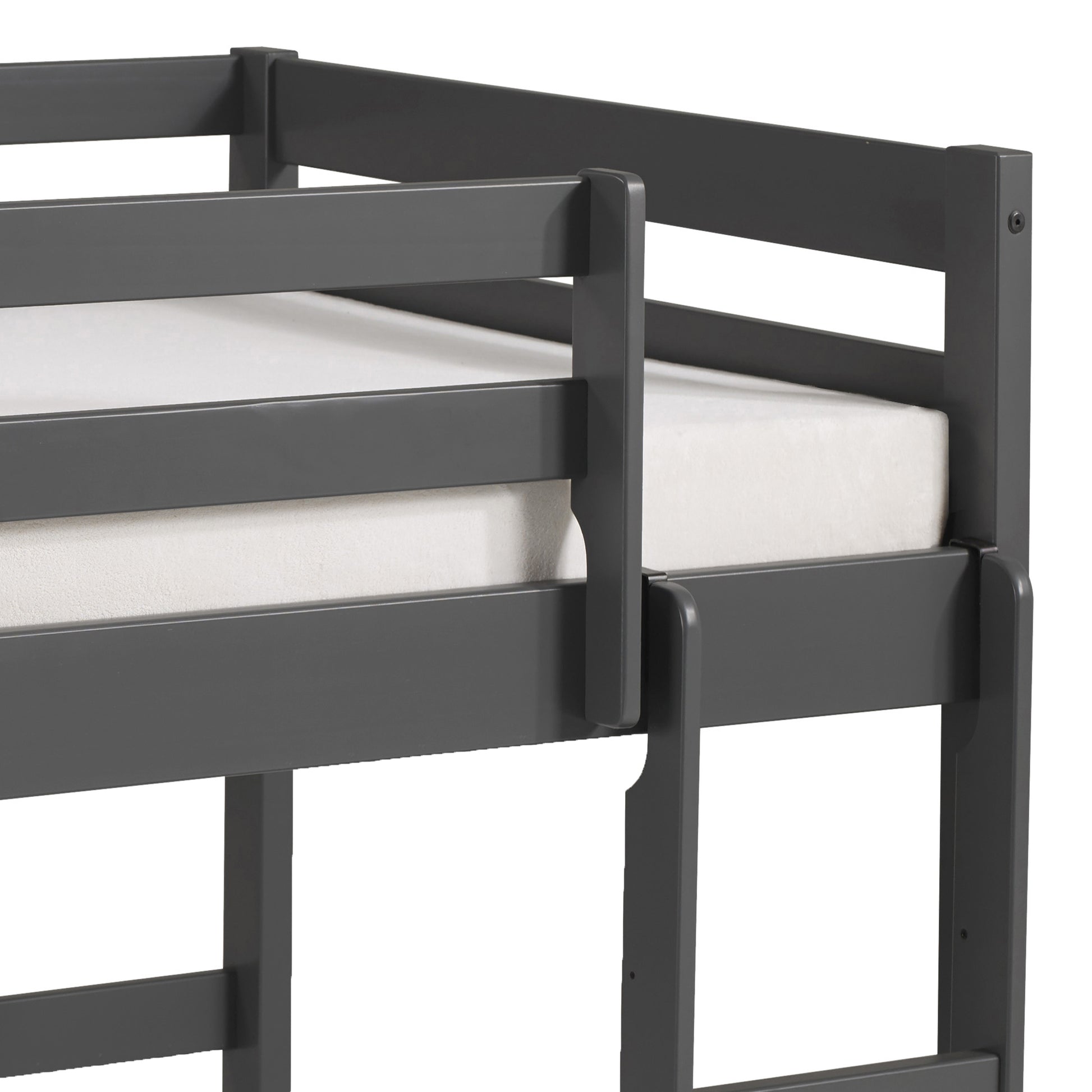 Grey Twin Loft Bed With Reversible Ladder Twin Grey Wood Gray Bedroom Bunk Wood