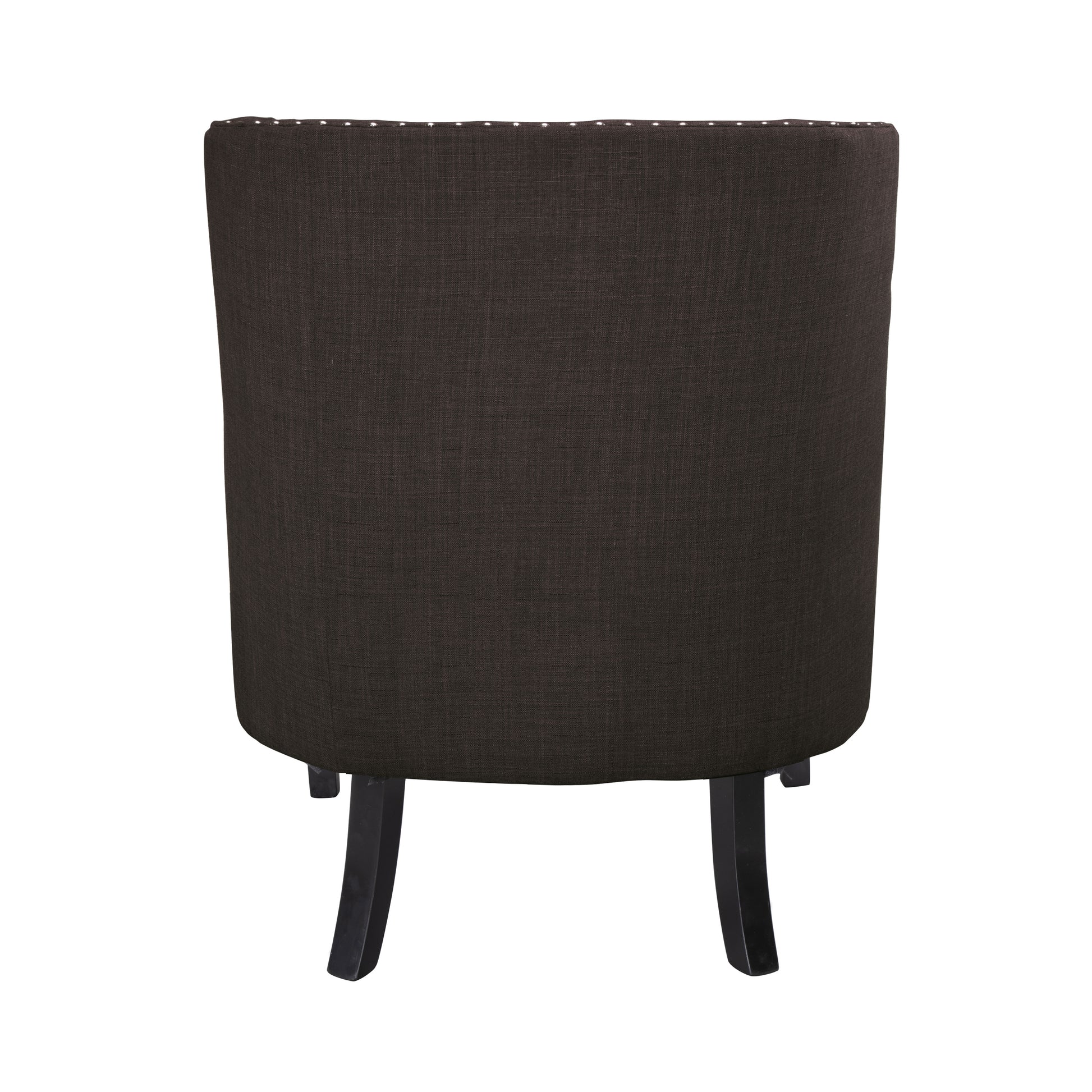 Modern Traditional Accent Chair Button Tufted Chocolate Hued Textured Fabric Upholstery Solid Wood 1Pc Living Room Furniture Chocolate Primary Living Space Modern,Traditional Solid Wood
