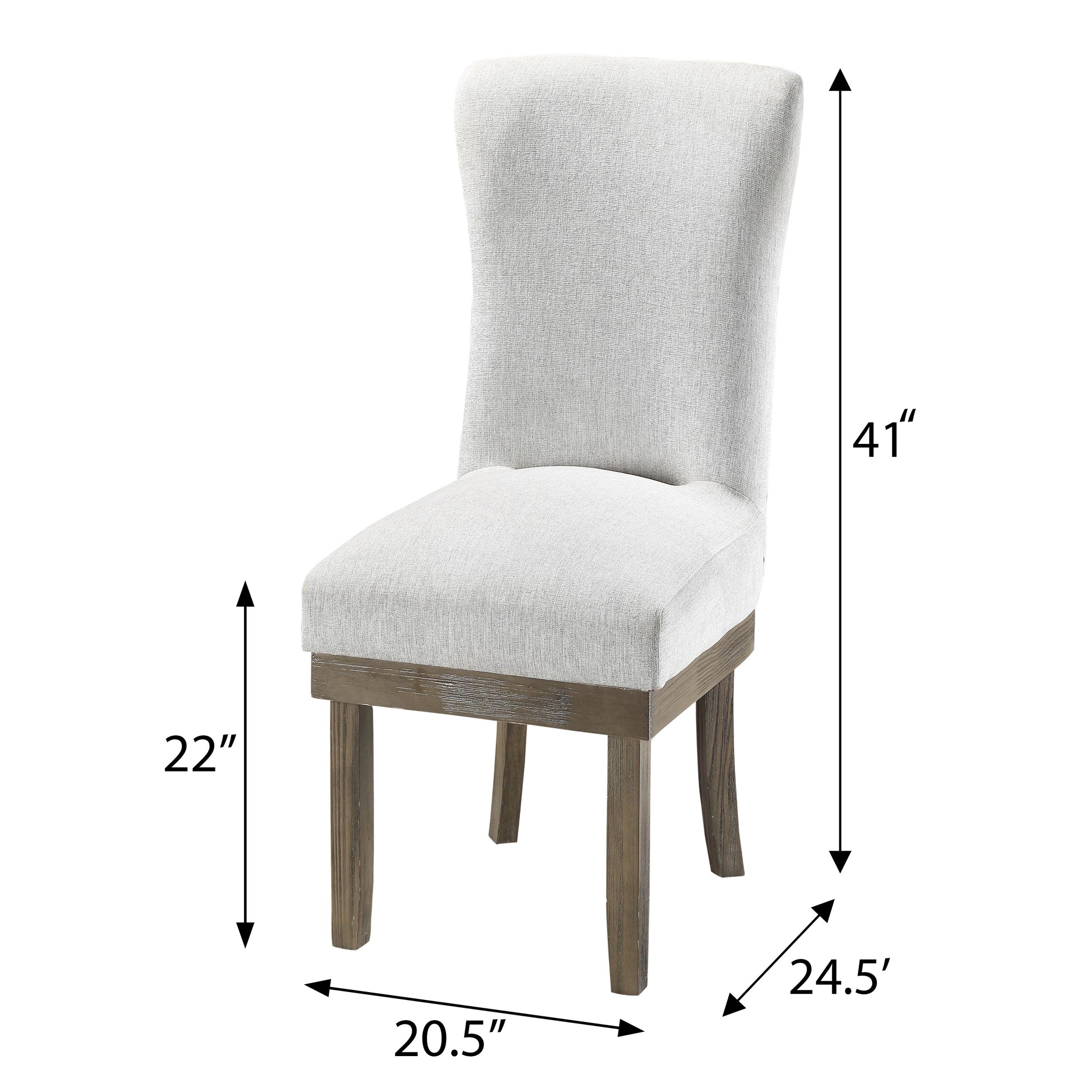 Grey And Salvage Grey Wingback Side Chairs With Trim Set Of 2 Solid Grey Dining Room Foam Rectangular Wingback Chair Rubberwood Solid Back Set Of 2 Linen