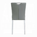 Grey And Chrome Tight Back Side Chairs Set Of 2 Solid Grey Silver Dining Room Foam Rectangular Modern Side Chair Solid Back Set Of 2 Faux Leather