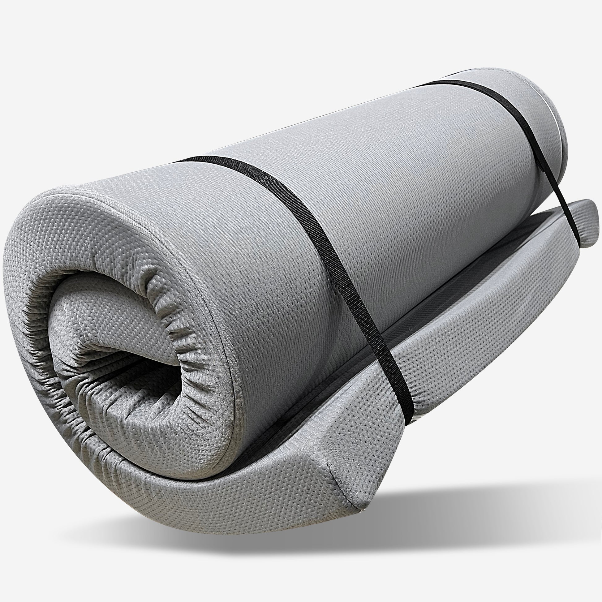 Memory Foam Camping Mattress 75"X30"X4" Perfect For Outdoor Activities, Rvs, Guest Rooms, And Dorms Foldable, Portable, With Water Resistant Zipper Cover, Certipur Us Certified Grey Polyester