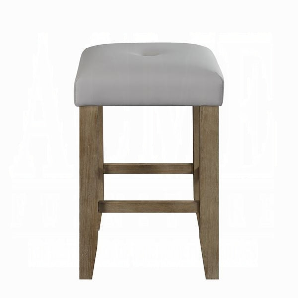 Grey And Oak Counter Height Stools Set Of 2 Cushion Solid Grey Brown Dining Room Foam Rectangular Transitional Bar Stools Set Of 2 Wood