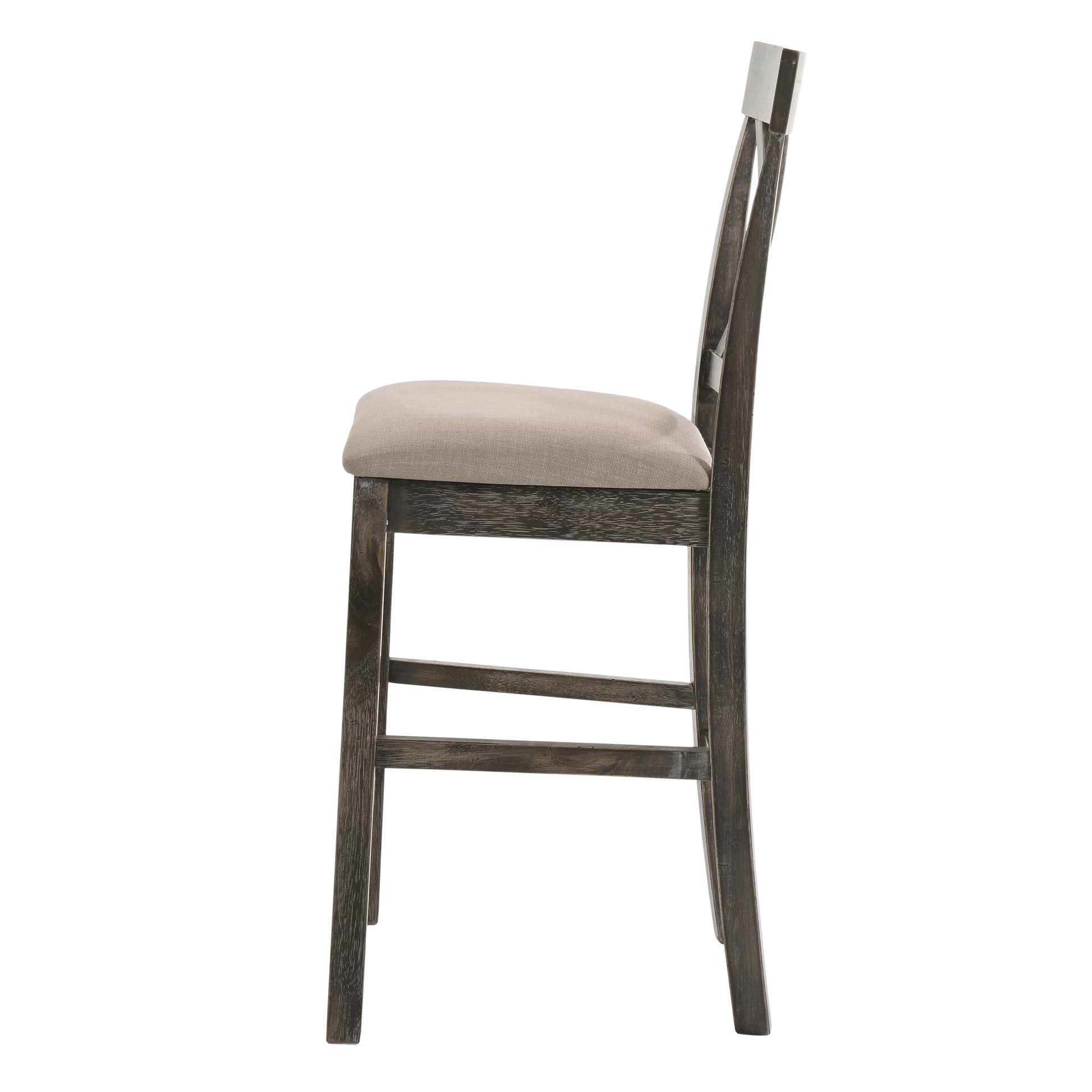 Tan And Weathered Grey Counter Height Stools With Cross Back Set Of 2 Grey Gray Dining Room Rectangular Side Chair Cross Back Set Of 2 Wood