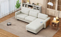 Sofa The Best Choice Products Upholstered Sectional Sofa For Families, Apartments, Dormitories, Award Rooms, Compact Space With Chaise Longue, 3 Seats, L Shaped Design, Off White Cream White Linen Dining Room Medium Soft Metal & Wood 3 Seat
