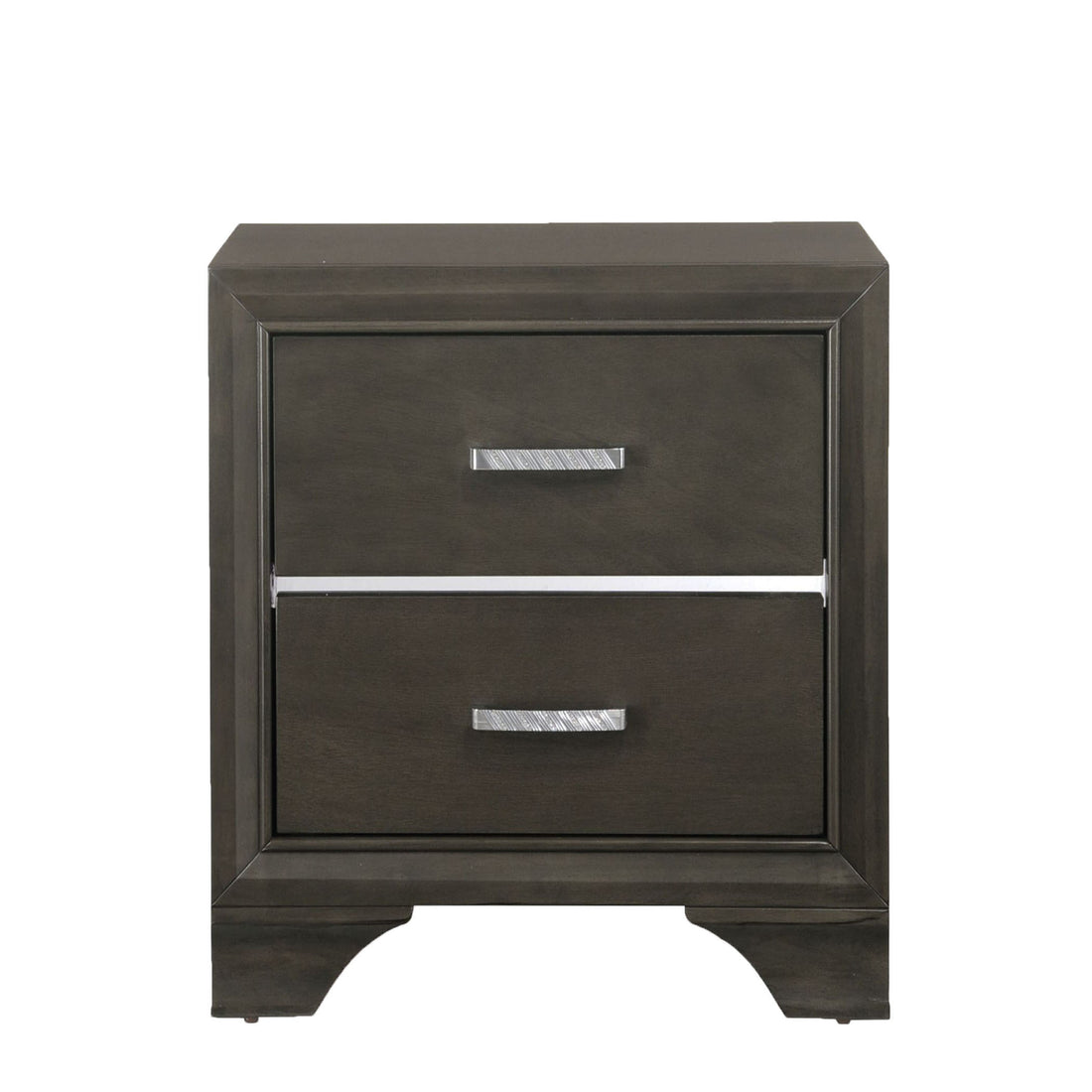Grey 2 Drawer Nightstand Grey Gray 2 Drawers Bedroom Rectangle Rustic Rubberwood Solid Wood Wood